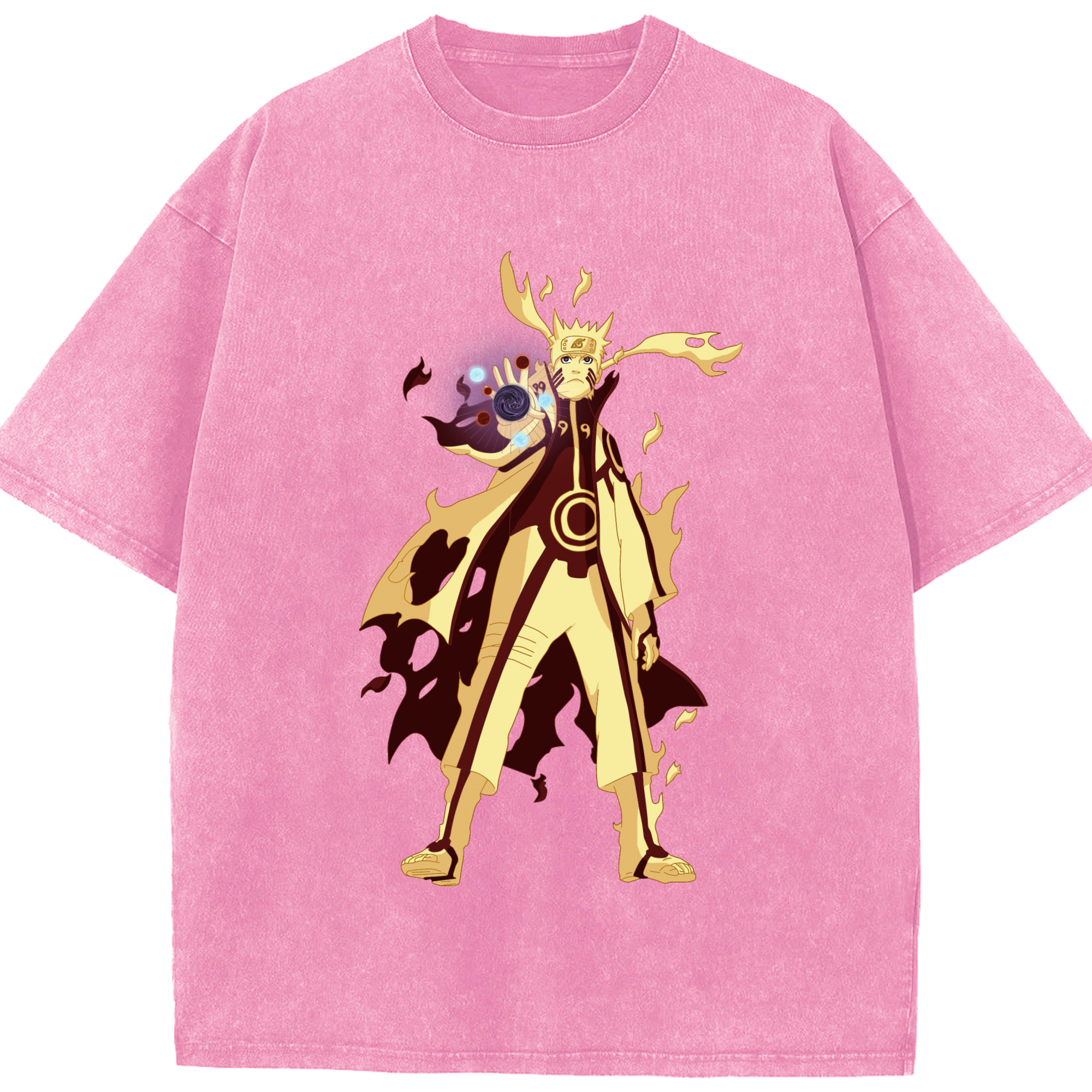 （画像用） NARUTO -ナルト- うずまき ナルト Uzumaki Naruto 綿100% ヴィンテージ風 半袖Tシャツ（フロントプリント）